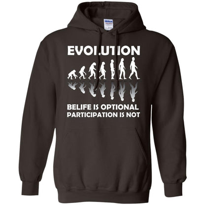 Evolution Belife Is Optional Participation Is Not Shirt Dark Chocolate