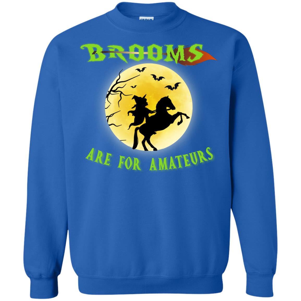 Brooms Are For Amateurs Witches Ride A Horse Funny Halloween Shirt Royal