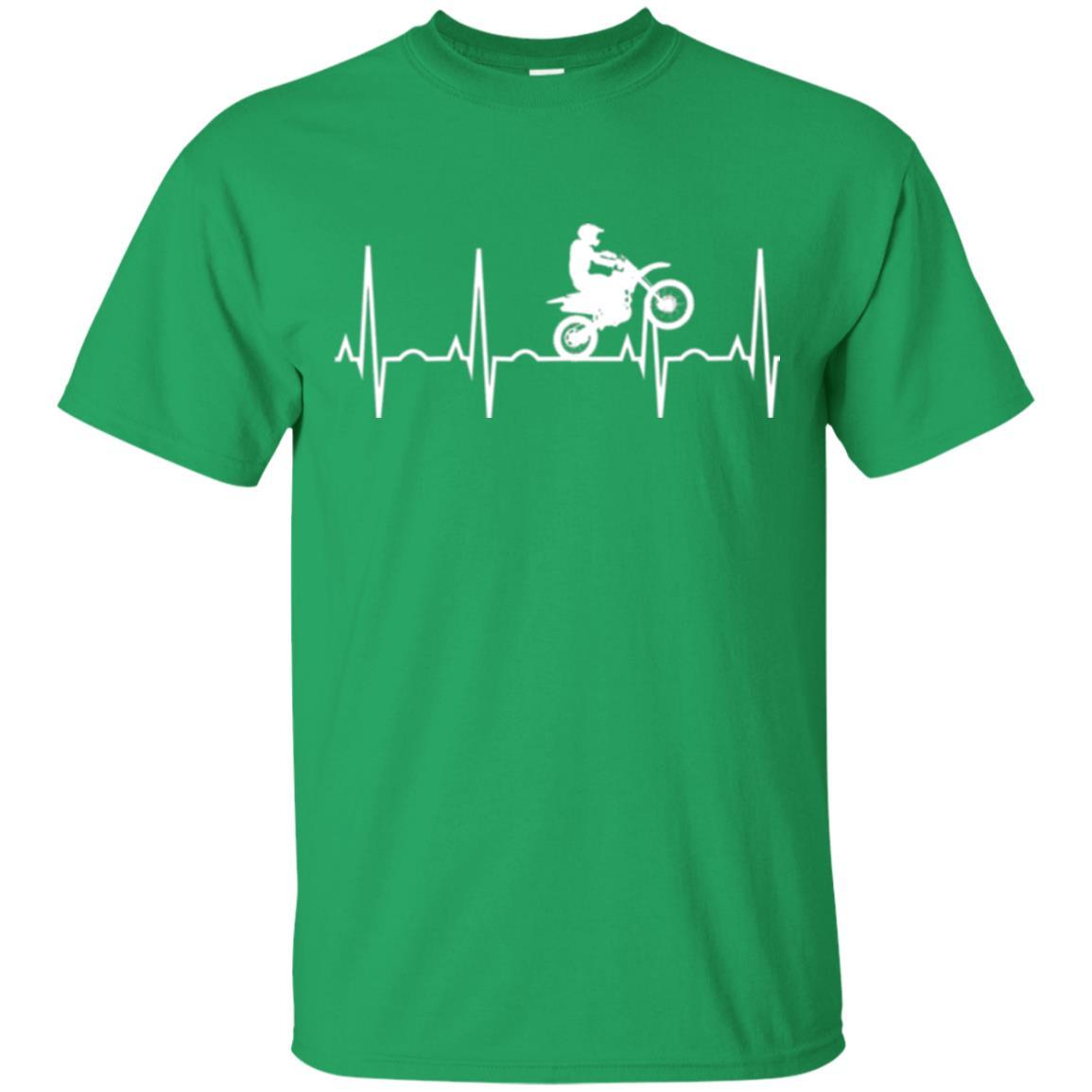 Dirt Bike Rider T-shirt Dirt Bike Heartbeat T-shirt Irish Green