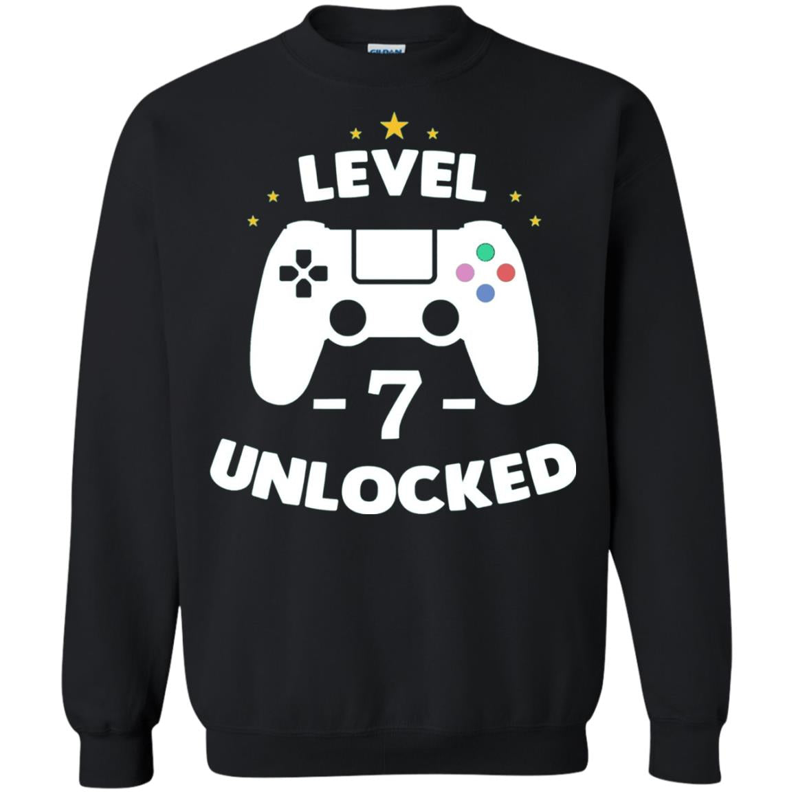 Level 7 Unlocked Gamer T-shirt Black