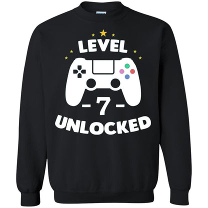 Level 7 Unlocked Gamer T-shirt Black