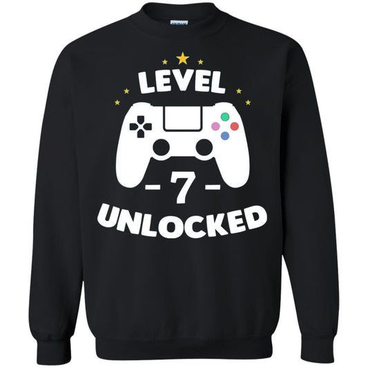 Level 7 Unlocked Gamer T-shirt Black