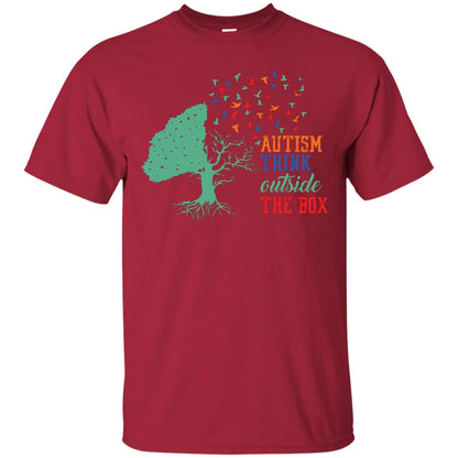 Autism Think Outside The Box Autism Awearness T-shirt Cardinal