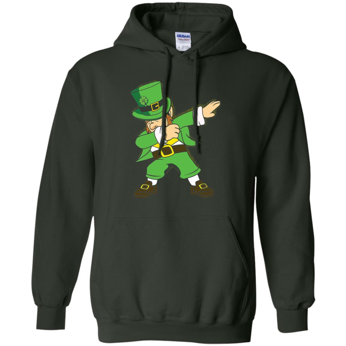 Dabbing Leprechaun Irish Dab Dance St Patrick_s Day T-shirt Forest Green