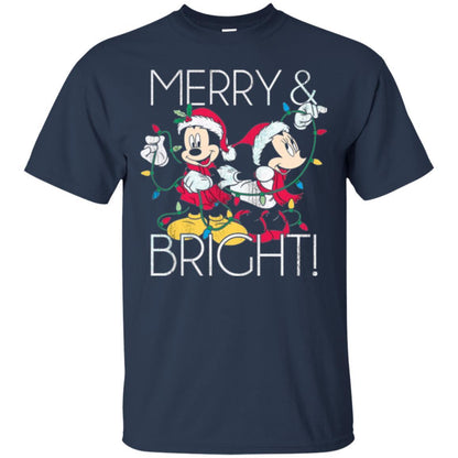 Disney Mickey Mouse T-shirt Merry And Bright Christmas Navy