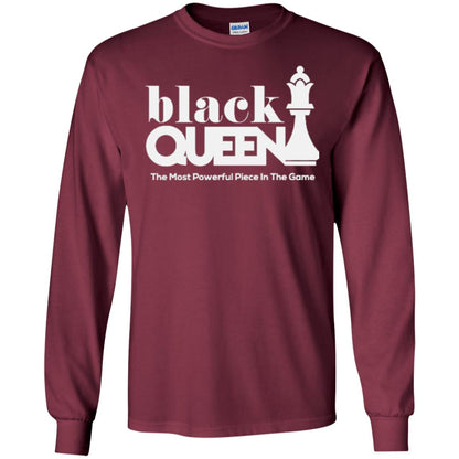 Black Queen The Most Powerful Piece In The Game Proud Black Woman T-shirt Maroon