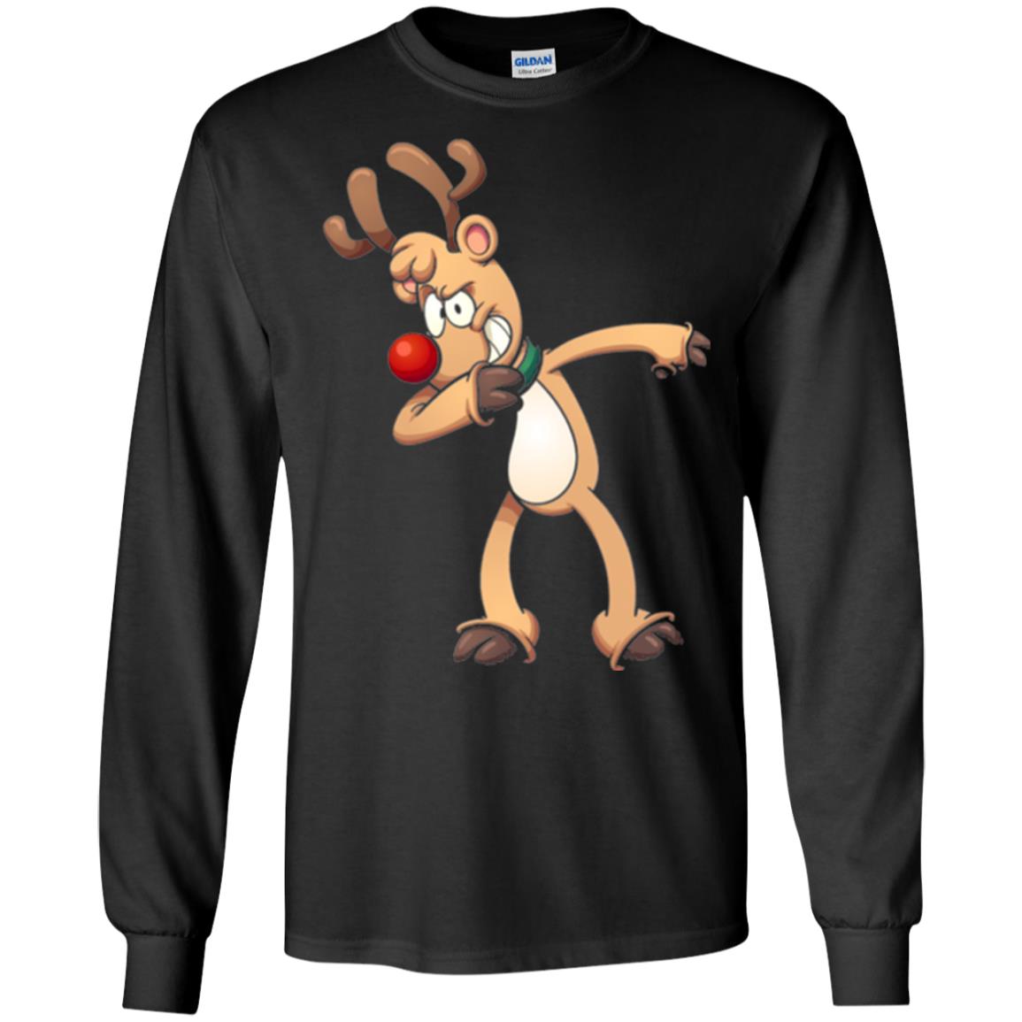 Christmas T-shirt Dabbing Reindeer Black