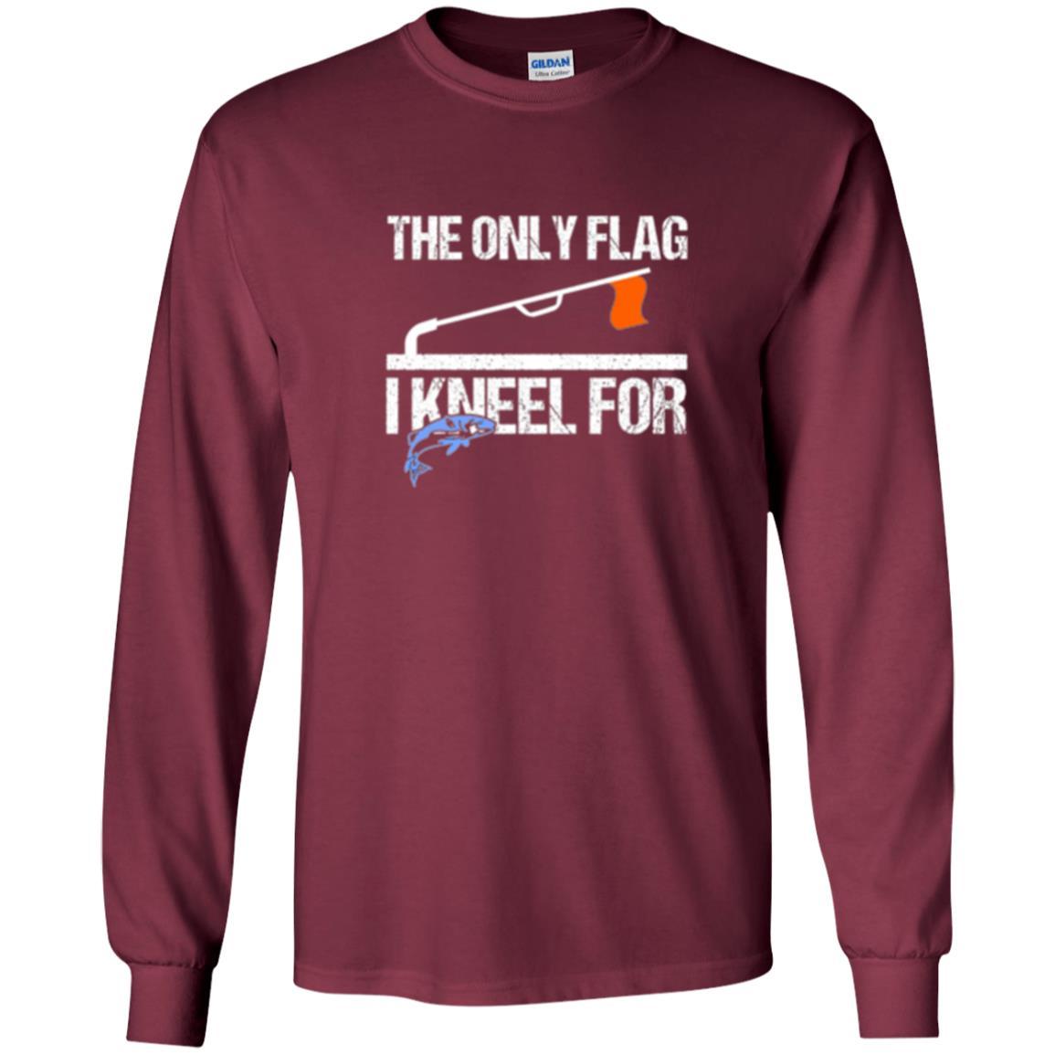 Fisherman T-shirt Ice Fishing Tip Up Flag T-shirt Maroon