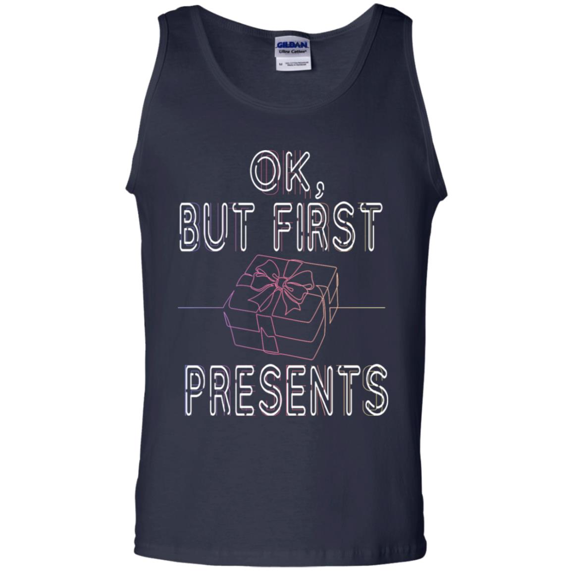Ok But Frist Presents Gift X-mas Shirt Navy