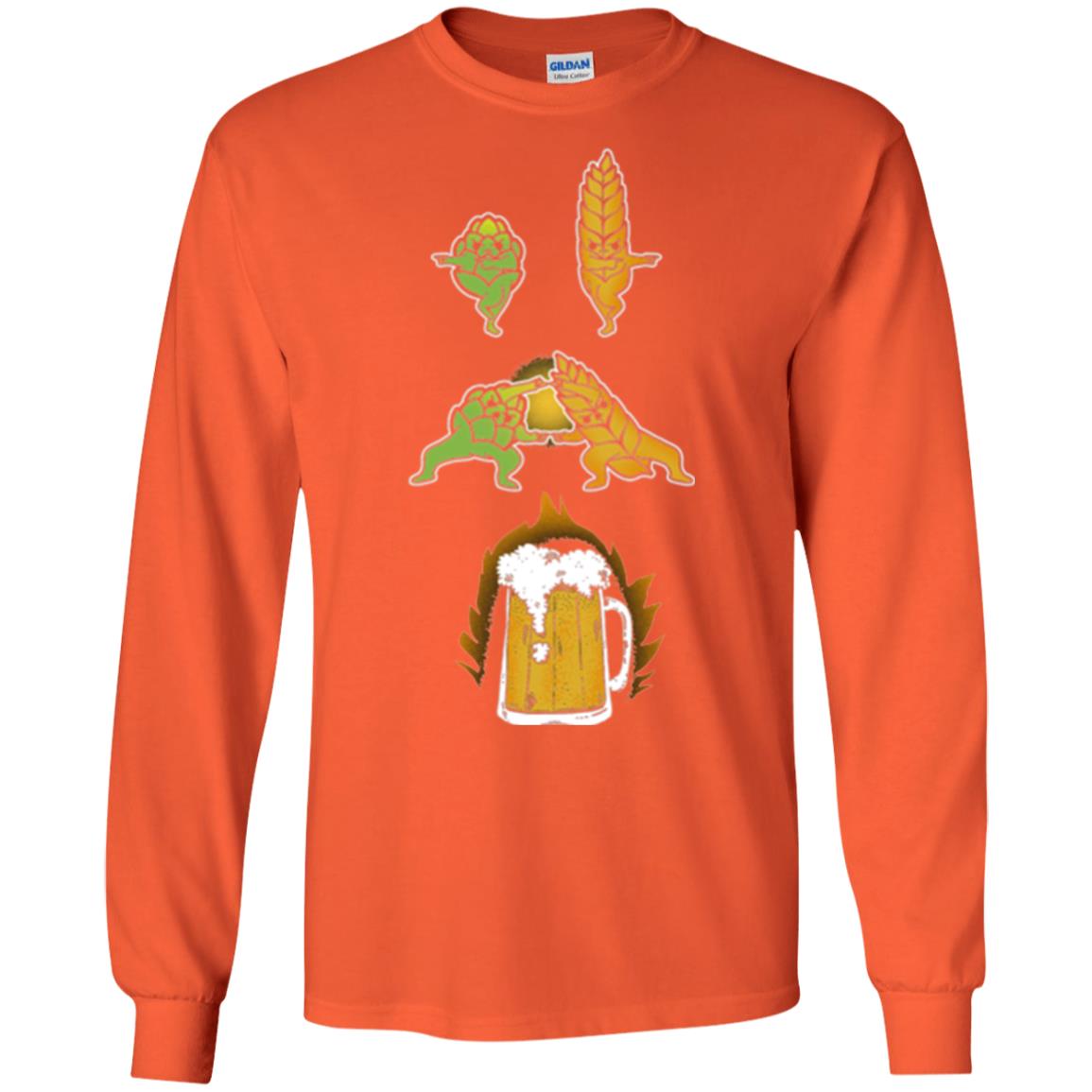 Hop And Malt Fusion To Beer Funny Beer Lover T-shirt Orange