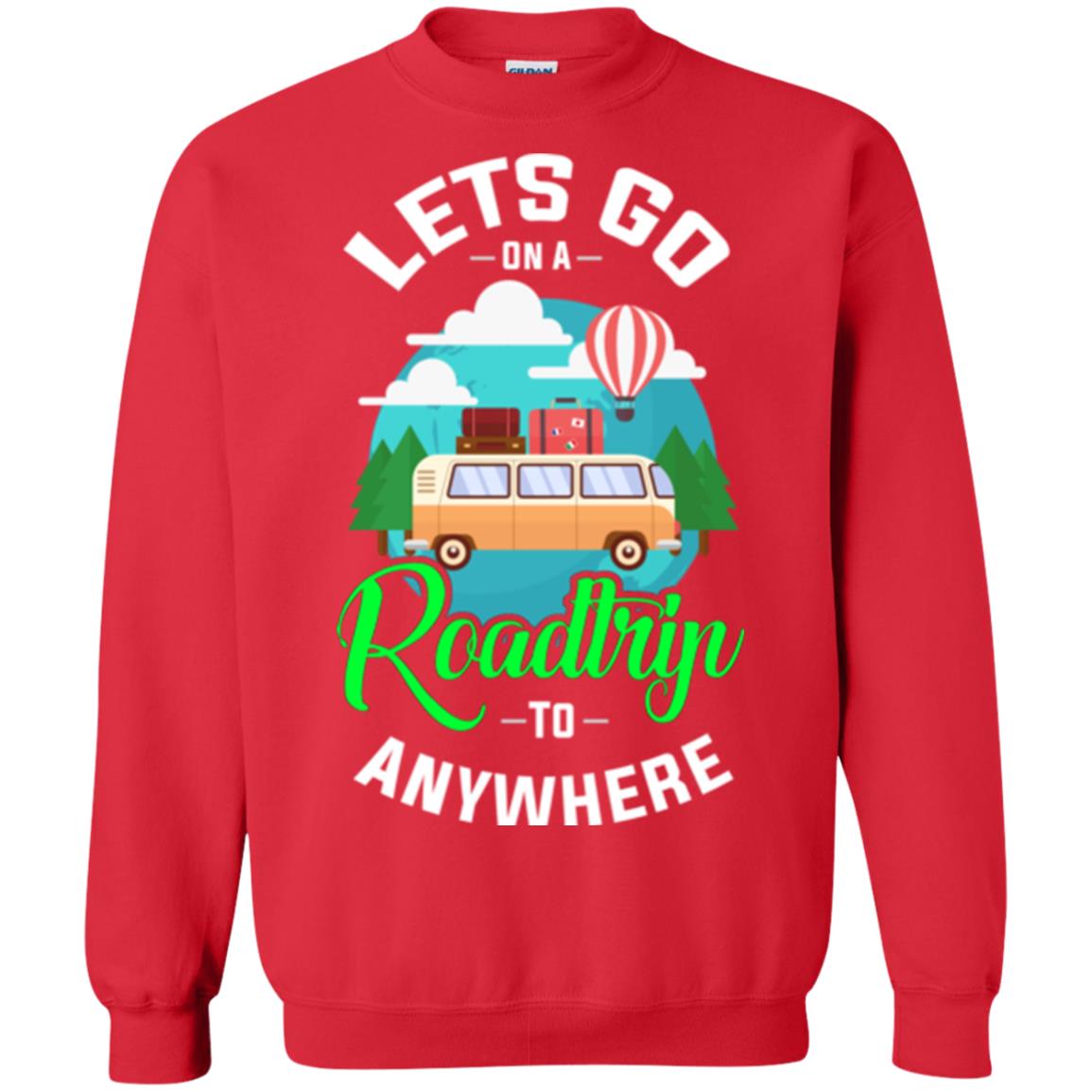 Camping T-shirt Lets Go On A Roadtrip To Anywhere Red
