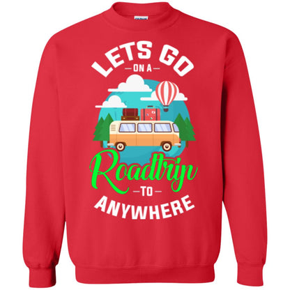 Camping T-shirt Lets Go On A Roadtrip To Anywhere Red
