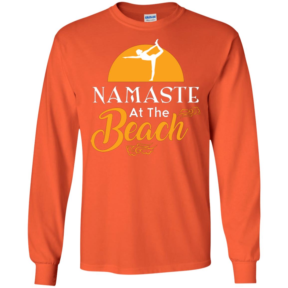 Yoga Lover T-shirt Namaste At The Beach Orange