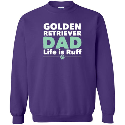 Daddy T-shirt Golden Retriever Dad Life Is Ruff Purple