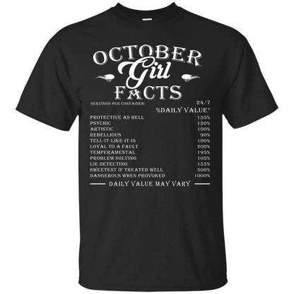 October Girl Facts Facts T-shirt Black