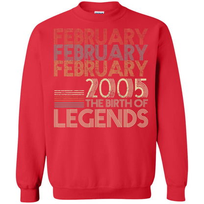 February Retro Classic Vintage 2005 The Birth Of Legends 13th Birthday T-shirt Red