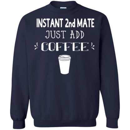 Coffee Lovers T-shirt Instant 2nd Mate Just Add Coffee Navy