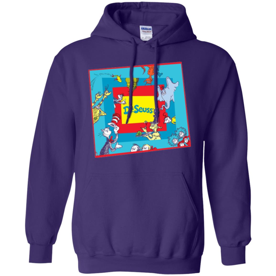 Dr. Seuss Character National Wear Red Day T-shirt Purple