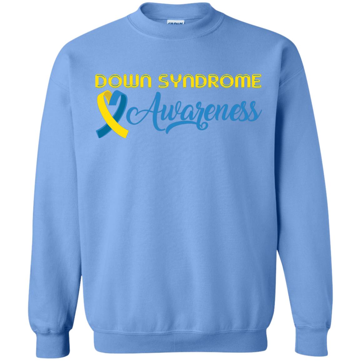 Yellow And Blue Ribbons Down Syndrome Awareness T-shirt Carolina Blue