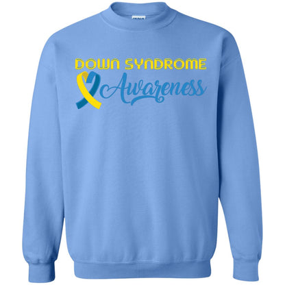 Yellow And Blue Ribbons Down Syndrome Awareness T-shirt Carolina Blue