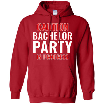 Funny Warning Caution Bachelor Party In Progress Red