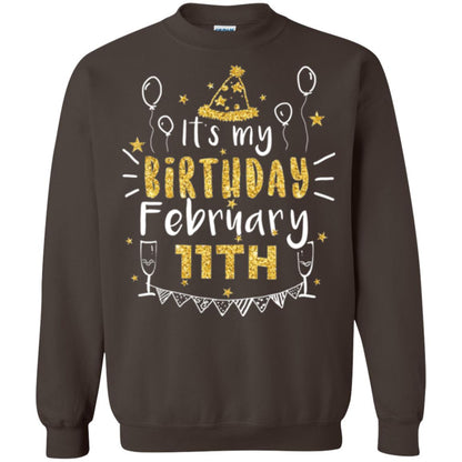Birthday February 11th Party T-shirt It_s My Birthday Dark Chocolate