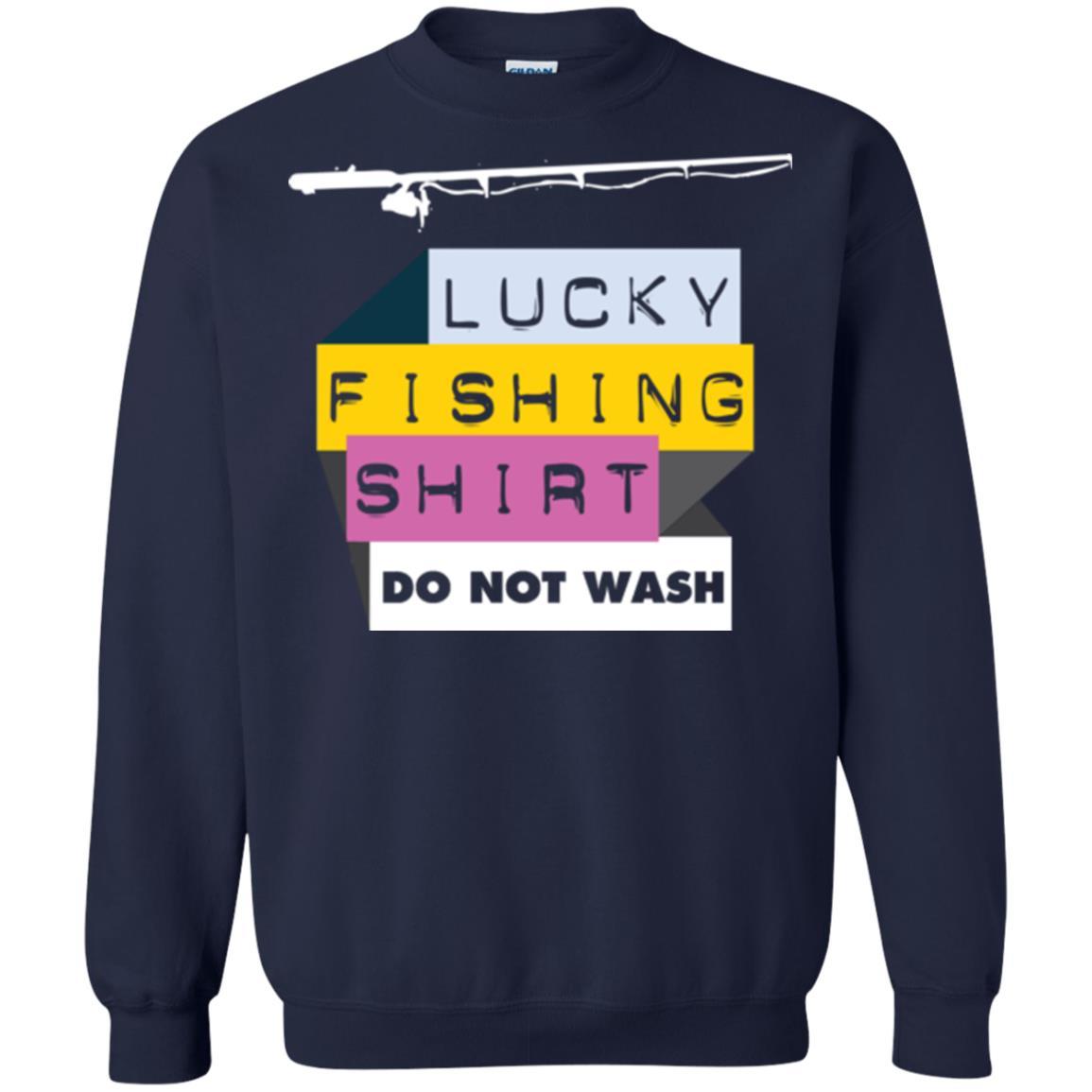 Fisherman T-shirt Lucky Fishing Shirt Do Not Wash Navy