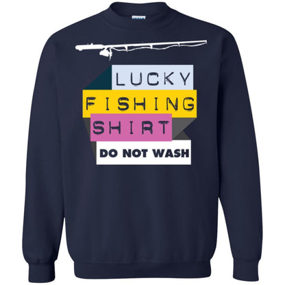 Fisherman T-shirt Lucky Fishing Shirt Do Not Wash Navy