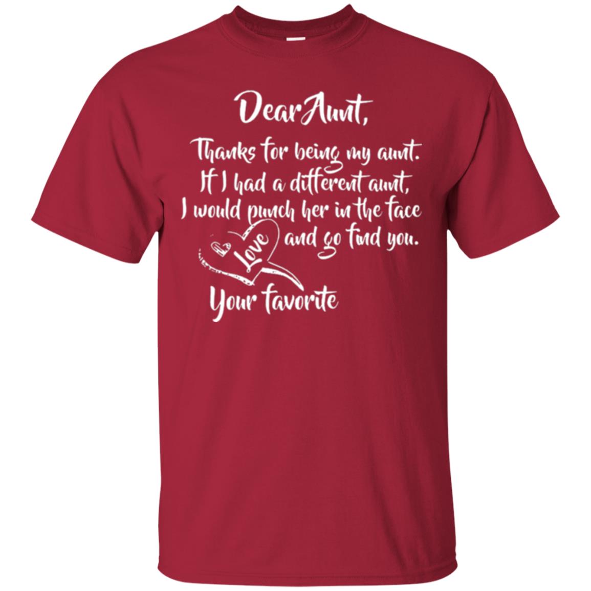 Family T-shirt Dear Aunt Thanks For Being My Aunt Cardinal