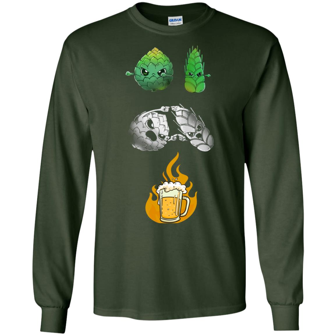 Beer Lover T-shirt Beer Fusion Flags Forest Green