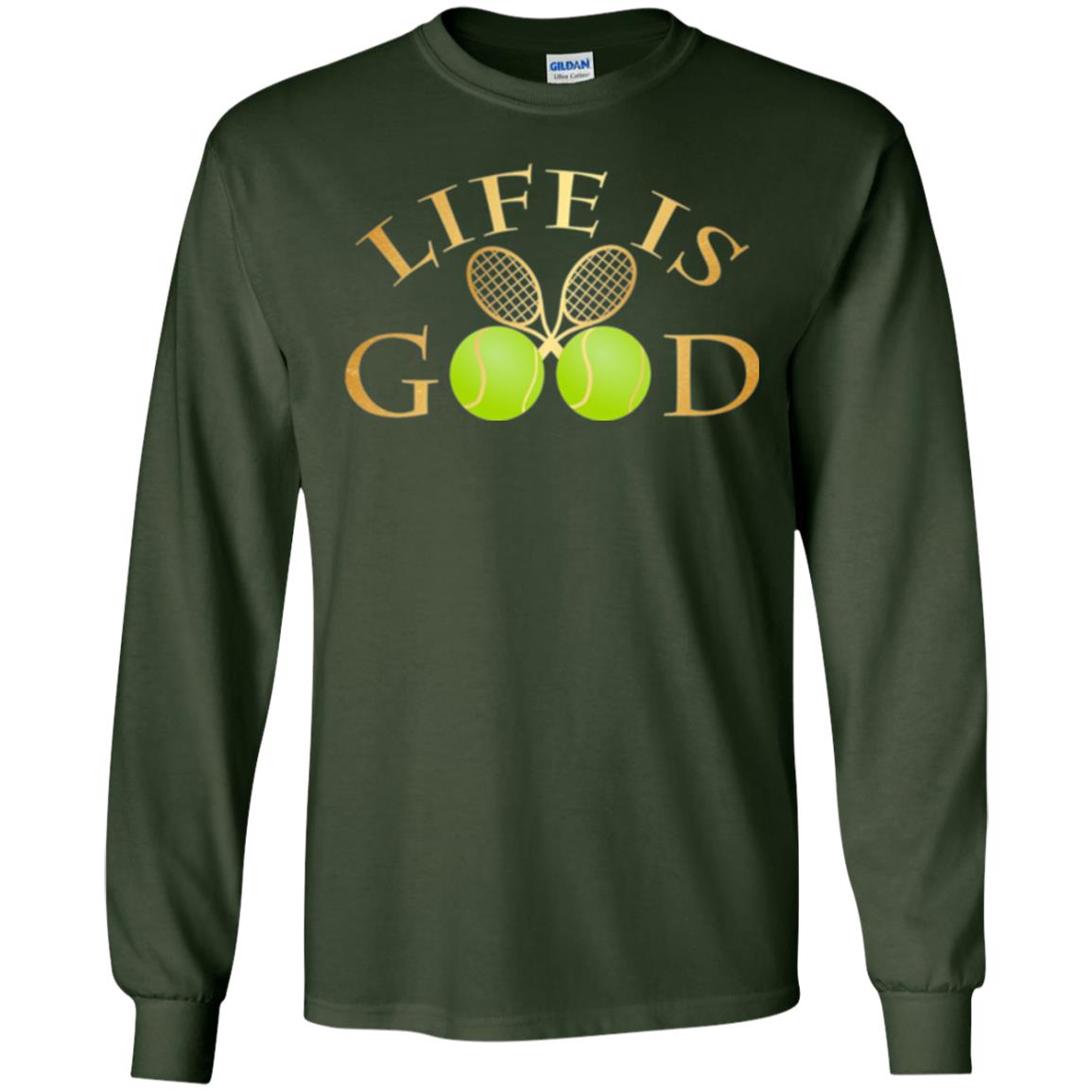 Tennis Lovers T-shirt Life Is Good Forest Green