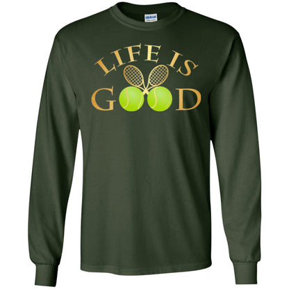 Tennis Lovers T-shirt Life Is Good Forest Green