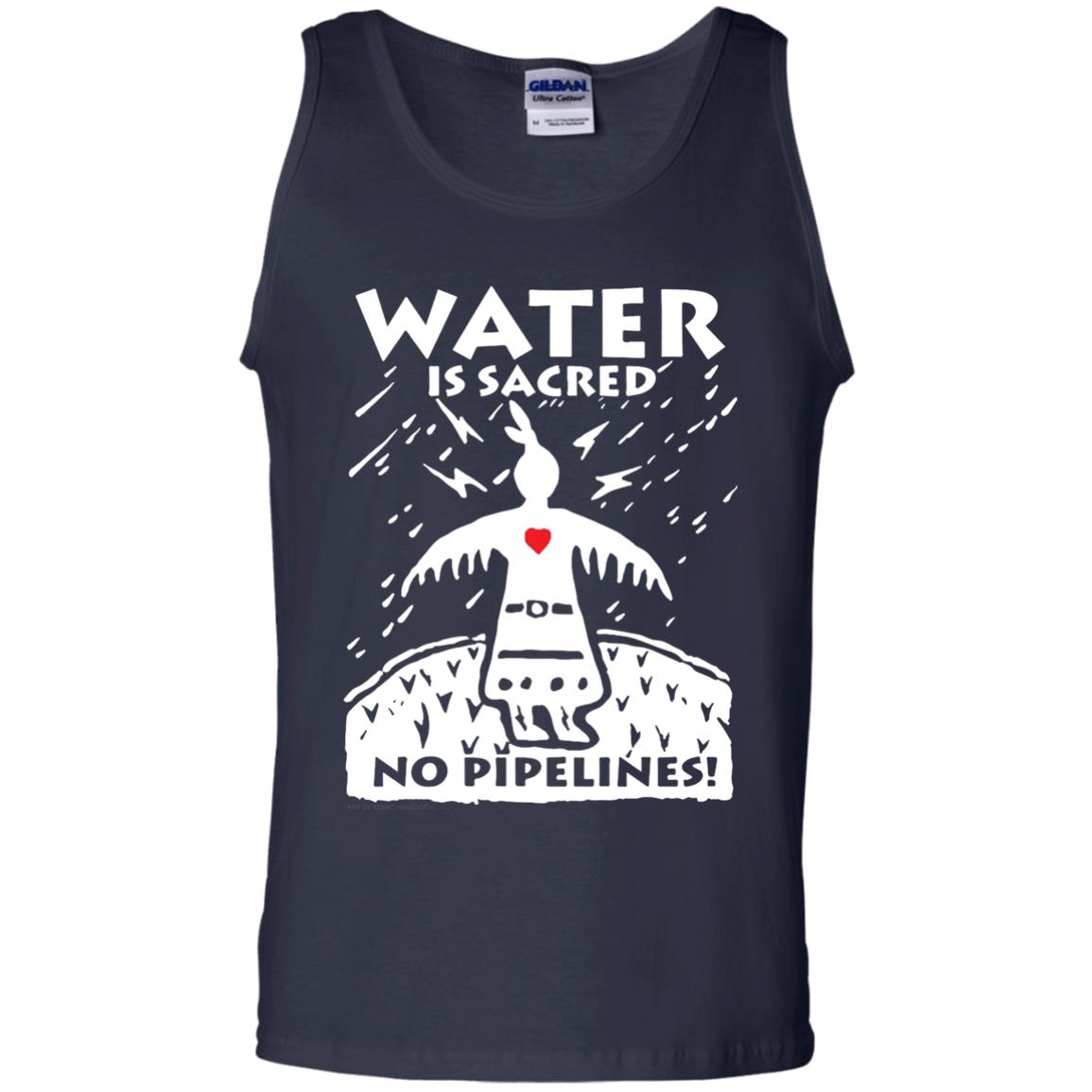 Water Is Sacred No Pipelines T-shirt Navy