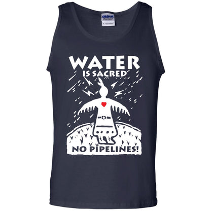 Water Is Sacred No Pipelines T-shirt Navy