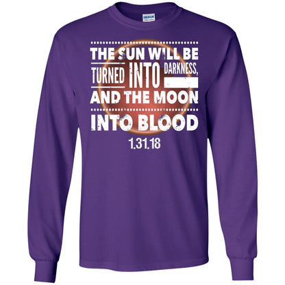 Blood Moon Total Lunar Eclipse T-shirt The Sun Will Be Turned Into Darkness Purple