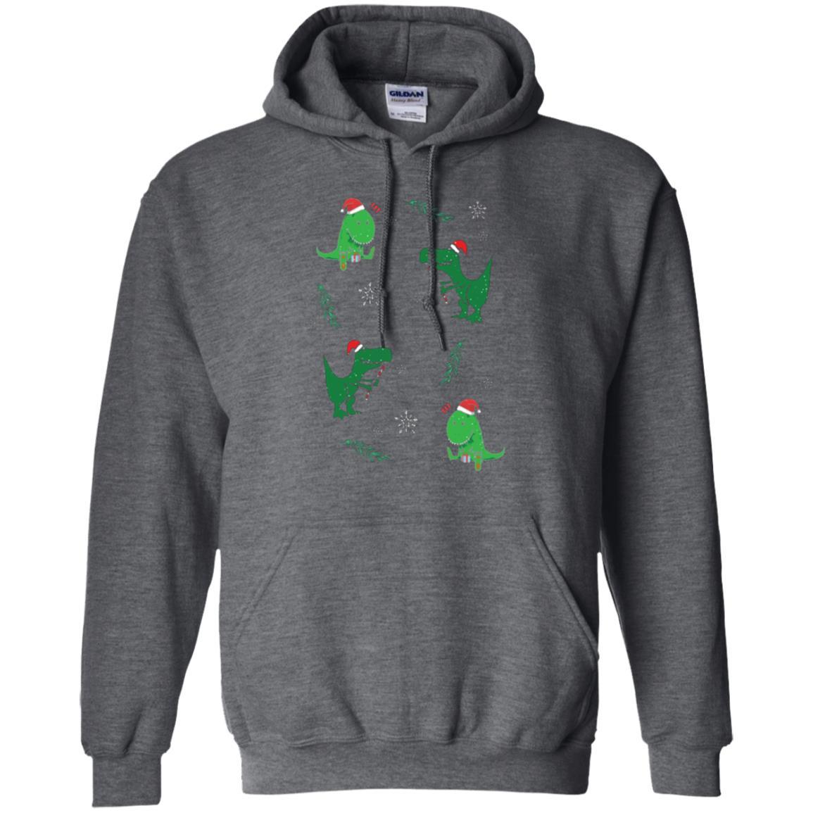 Funny Christmas T-shirt Merry Christmas Dinosaur Dark Heather