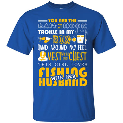 Fishing Lover T-shirt This Girl Loves Fishing With Her Husband Royal
