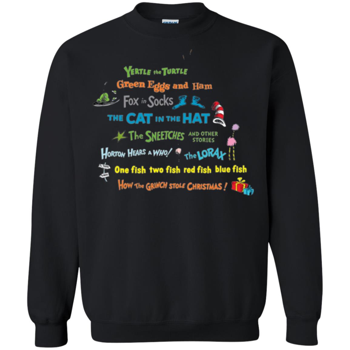 Dr. Seuss Book Title National Wear Red Day T-shirt Black