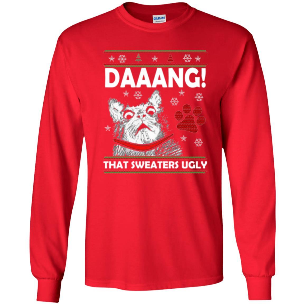 Christmas Cat T-shirt Daaang That Sweaters Ugly Red