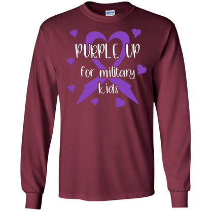 Purple Up For Military Kids Shirt Maroon