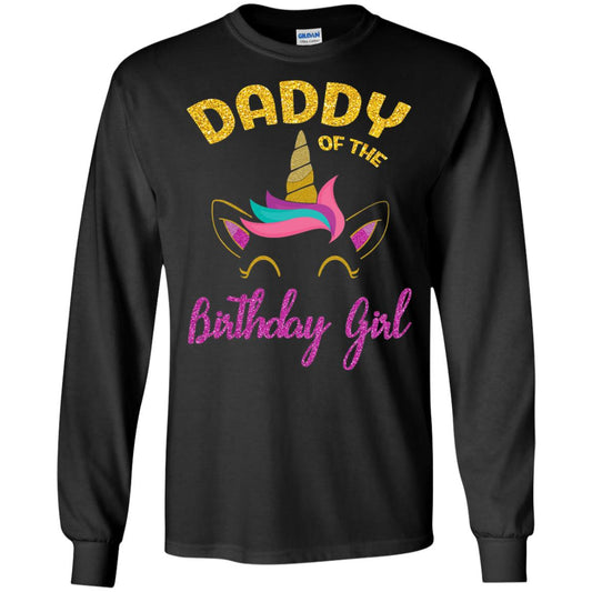 Daddy Mommy Of The Unicorn Birthday Girl T-shirt Black