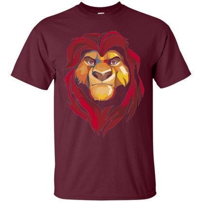 Cartoon Lover T-shirt Lion King Mufasa Geometrics Graphic Maroon