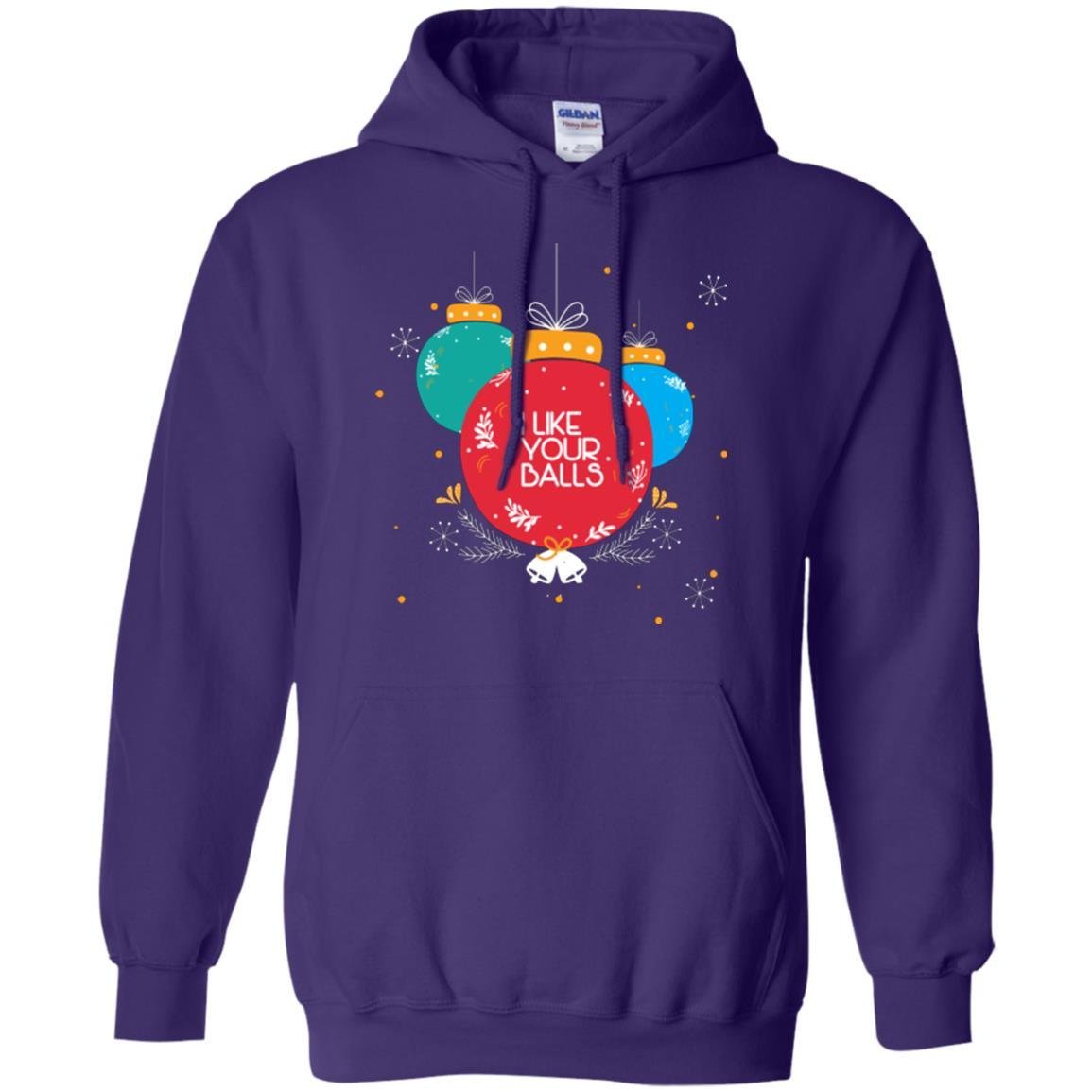 Christmas T-shirt I Like Your Balls Purple