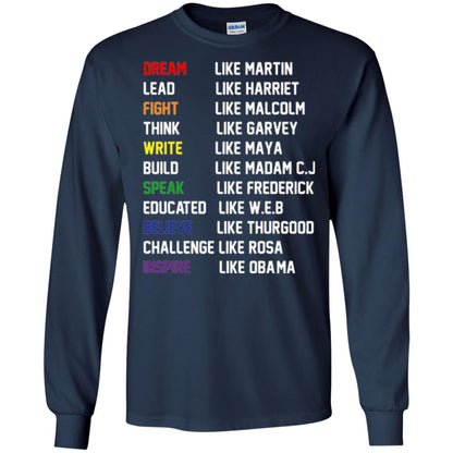 Dream Like Martin Inspire Like Obama T-shirt Navy