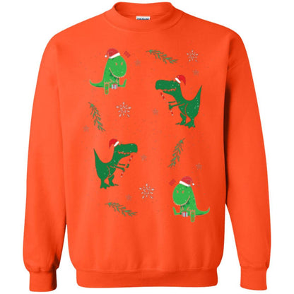 Funny Christmas T-shirt Merry Christmas Dinosaur Orange