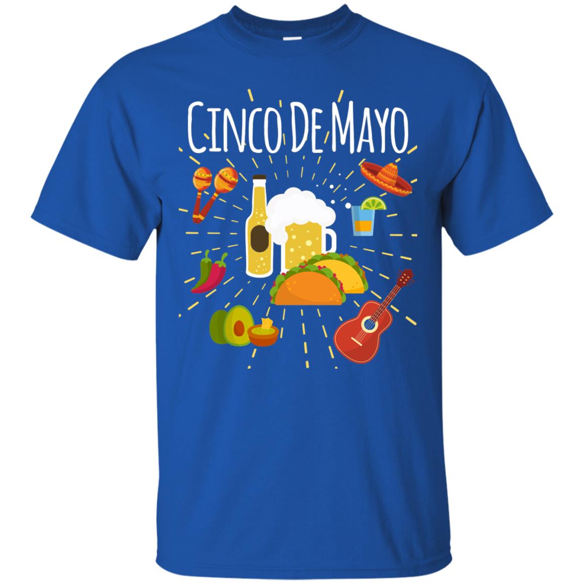 Cinco De Mayo Beer Tacos Guitar Mexico Shirt Royal