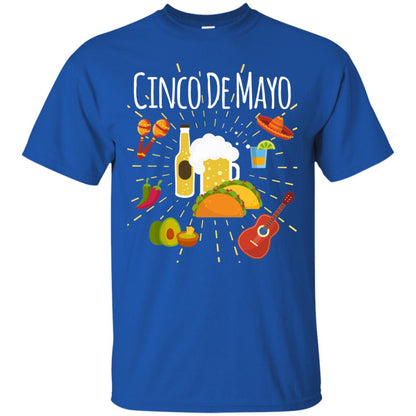 Cinco De Mayo Beer Tacos Guitar Mexico Shirt Royal