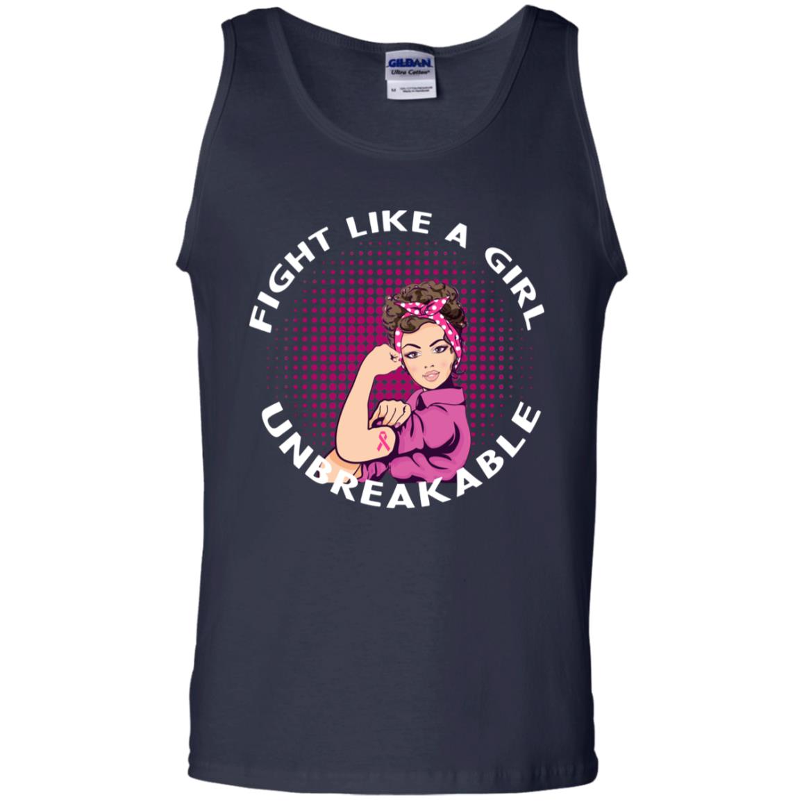 Fight Like A Girl Unbreakable Breast Awareness Shirt Navy
