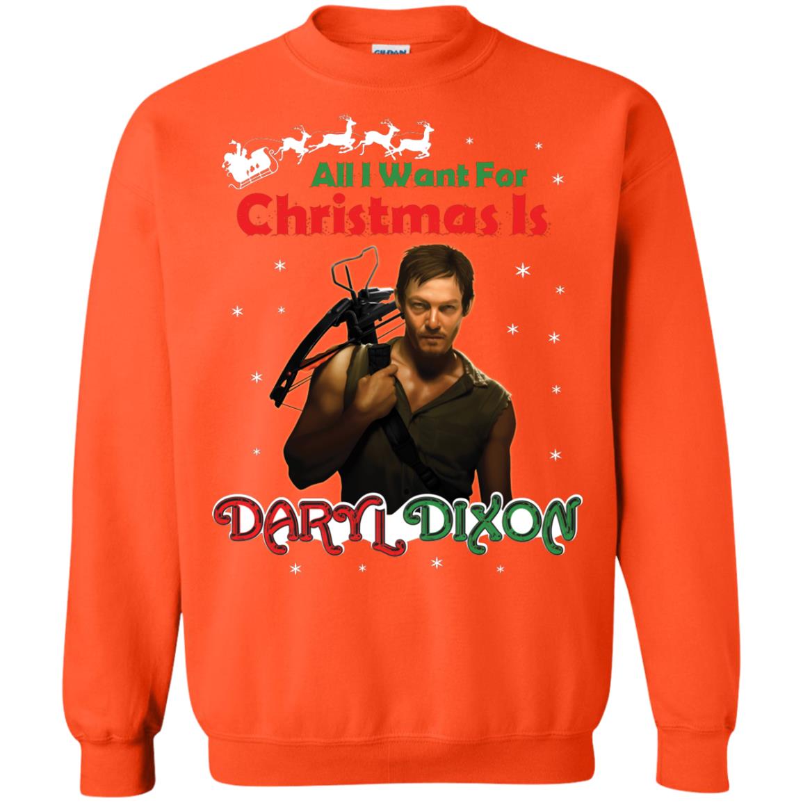All I Want For Christmas Is Daryl Dixon Shirt Orange