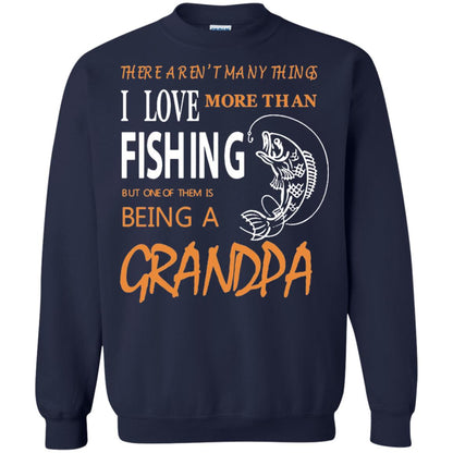 Fishing Buddy Fishing Grandpa T-shirt Love More Than Fishing Navy